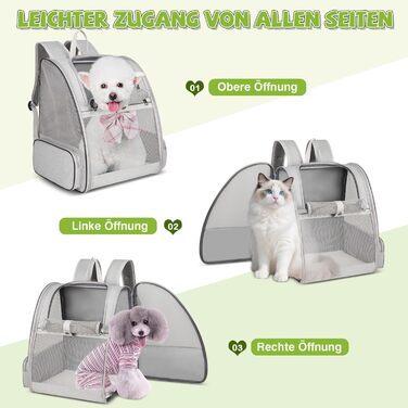 Рюкзак для тварин ALLSOPETS - дихаючий, для котів та собак, маленьких порід, з безпечними ременями. Ідеально для подорожей та активного відпочинку (світло-сірий)