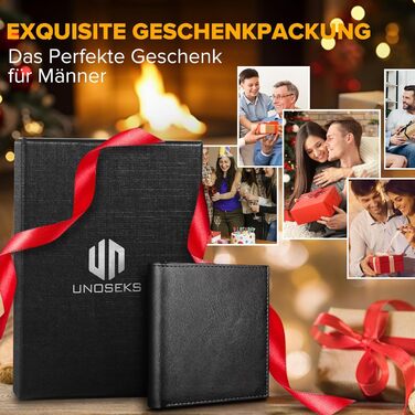Чоловіче портмоне UNOSEKS з RFID захистом, Slim Wallet з відділенням для монет, картхолдер для кредитних карток (алюміній, карбон, чорний, S-A02)