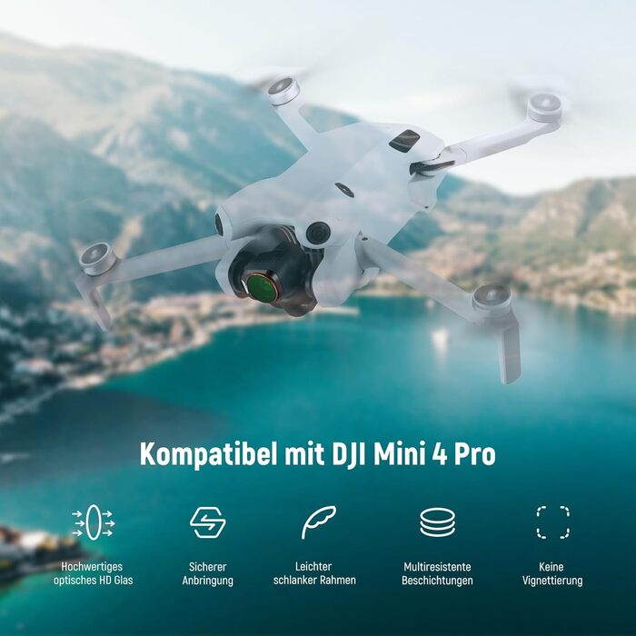 Набір фільтрів ND та CPL NEEWER для DJI Mini 4 Pro: 6 шт. (ND8, ND16, ND32, ND64, ND128, CPL) з ультратонким рамкою