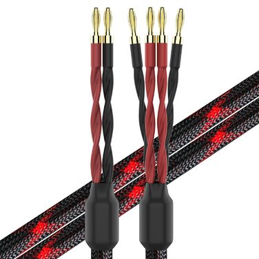 Акустичний кабель KK Cable k4B-2B Bi-Wire для колонок, 2.5 м, 1 пара (12 бананових роз'ємів), чорний, FCC-сертифікований, для зовнішнього використання