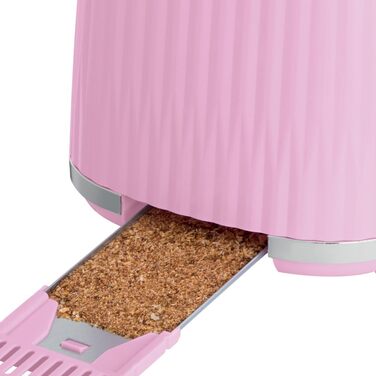 Тостер Russell Hobbs Eden з 2-ма відділеннями, 6 рівнів підсмажування, підігрів, розморожування, стоп-функція, крихтозбірник, підставка для бургерів, 27374-56 (полуниця)