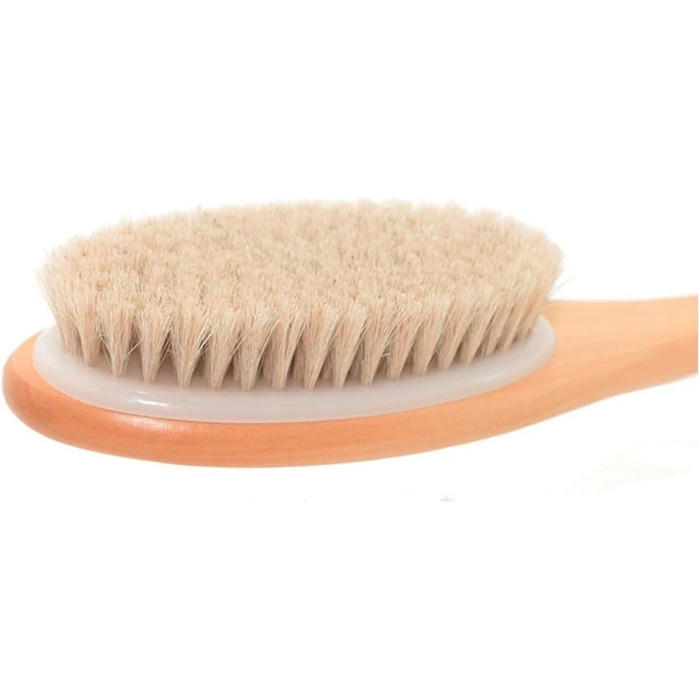 17.3-inch Horsetail Hair Bath Body Brushes for Women Wooden Bath Brushes with Long Handle Back Scrubber for the Shower for Men Shower Brushes