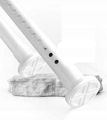 Телескопічна штора для ванної розпірна біла, 260-310 см