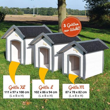 Будка для собак Zooprinz Bella - водовідштовхуюча, з масивного дерева, для вулиці, екологічна фарба, 3 розміри (XL)