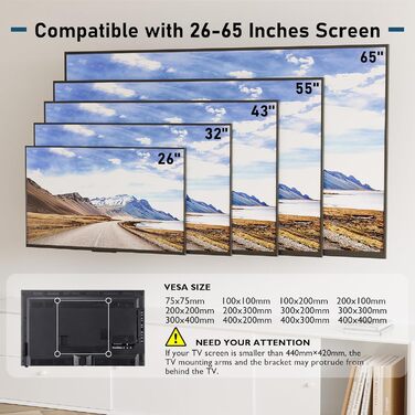 Кріплення для телевізора BONTEC, нахильний тримач Ultraslim для LCD/LED/Plasma телевізорів (23-65 дюймів), VESA 400x400, до 45кг