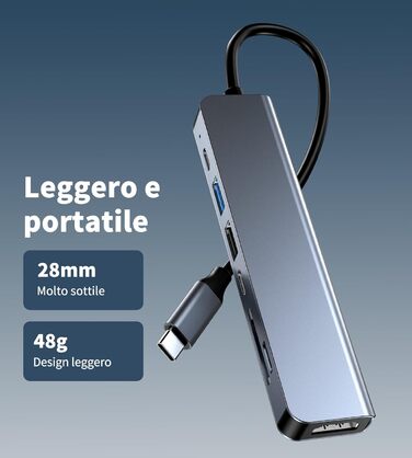 Док-станція USB-C з підставкою для ноутбука 8 в 1, хаб USB-C 4K@30Hz HDMI, SD/TF, адаптер для MacBook Pro Air, HP, Dell, Thinkpad, Surface (M79)