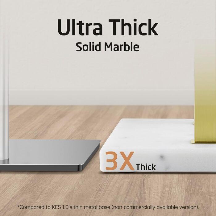 Підставка для рушників подвійна KES, нержавіюча сталь SUS 304, мармурова основа, 84 см, золота