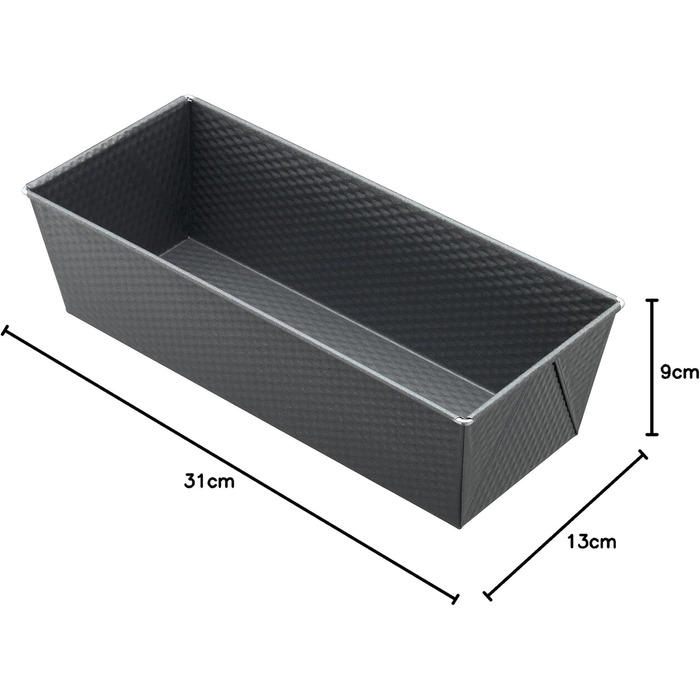 Original Kaiser Inspiration Loaf Pan, 31 x 13 cm, Loaf Pan for 1000g Bread, Loaf Pan for Cakes and Bread, non-stick coated, sourdough-resistant, with a rim.