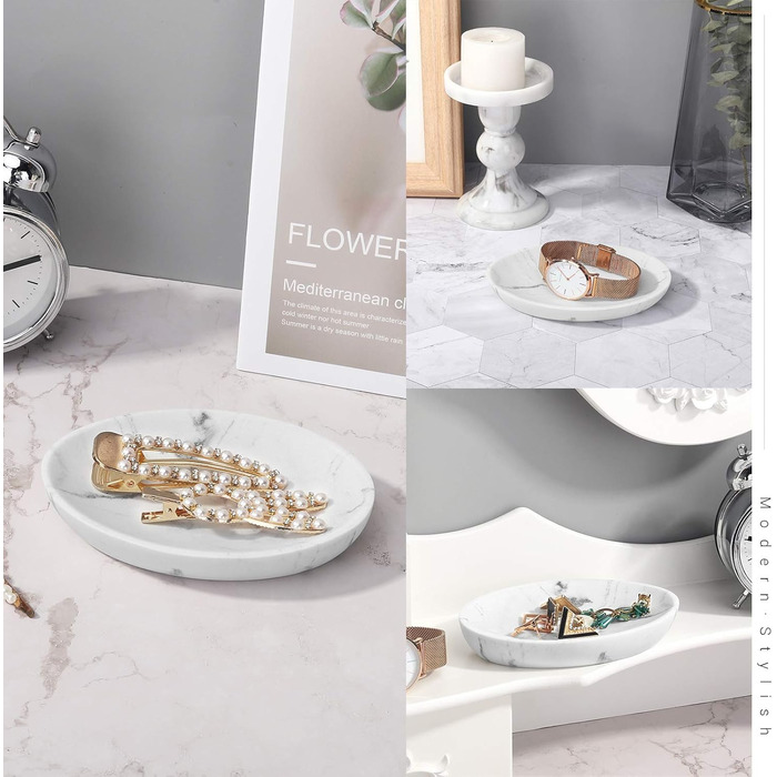 Підставка для мила Shinowa: неслизька коробочка для мила з харчового гіпсу, білий камінь. Організатор для ванної кімнати, туалету, кухні.