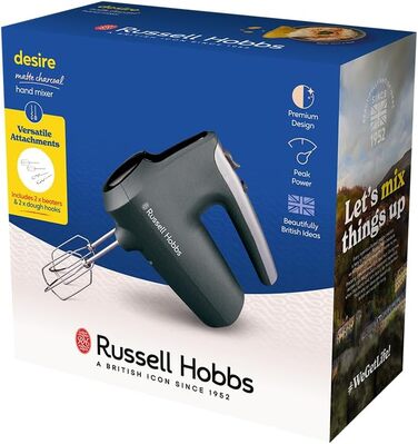 Міксер Russell Hobbs Desire Red з 5 швидкостями та функцією імпульсу, 350W, з набором насадок для замішування та тіста