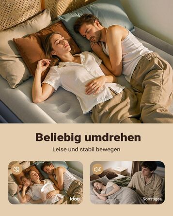 Надувний матрац iDOO для 2 осіб з електричним насосом, 152x203x46 см, для кемпінгу та гостей