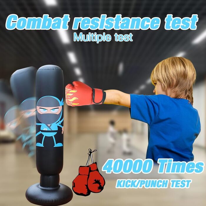 Надувний боксерський мішок для дітей Boxsack Kinder, 165 см з рукавичками, для карате, таеквондо, тренувань (від 7 років)