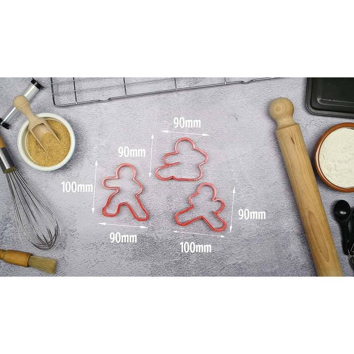 Форми для печива Ninjabread Men – 3 шт, чоловічки-ніндзя, для пряників та печива, Goggly
