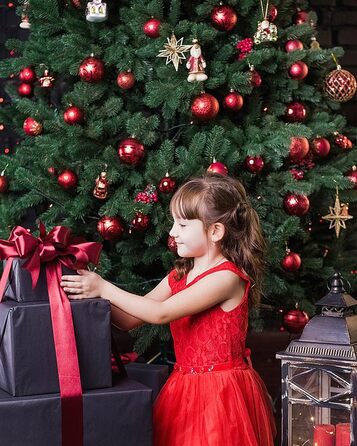 Набір прикрас на ялинку на Різдво, 42 шт. Ялинкові кулі, кульки Різдвяні, червоний, зелений, золотий. Підходить для святкування Різдва, вечірок, вінків. Преміум якість