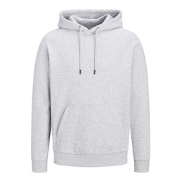 Чоловічий худі Jack & Jones однотонний з капюшоном, світло-сірий меланж, розмір L