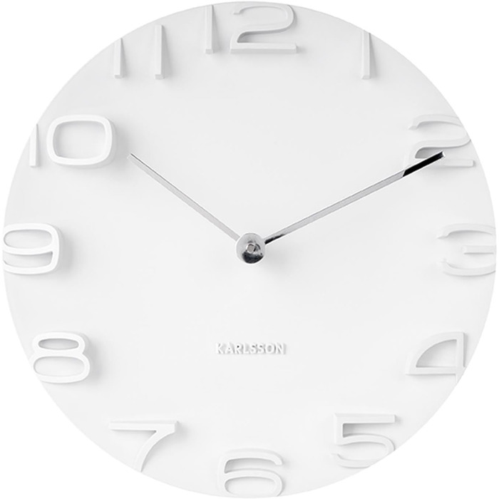 Karlsson KA5311WH Wall Clock On The Edge, white with hands, chrome, Ø 42 cm