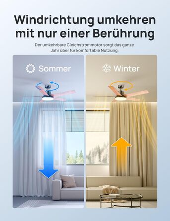 Дрео Смарт стельовий вентилятор з підсвічуванням, 132 см, 12 швидкостей, 3 режими, регульоване LED-підсвічування, тихий DC-двигун, 12H таймер, керування пультом/APP/Alexa, для приміщень (Чорний)