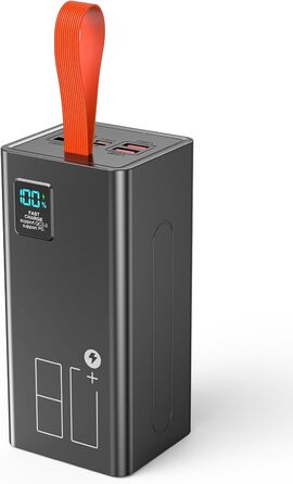 Power Bank 80000mAh з LED дисплеєм: Швидка зарядка PD 30W та QC 3.0, 5 виходів USB, 2 входи, для iPhone, кемпінгу та активного відпочинку