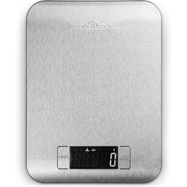 Кухонні ваги ProfiCook PC KW 1061: цифрові, з тарою, до 5000г, нержавіюча сталь, LCD-дисплей
