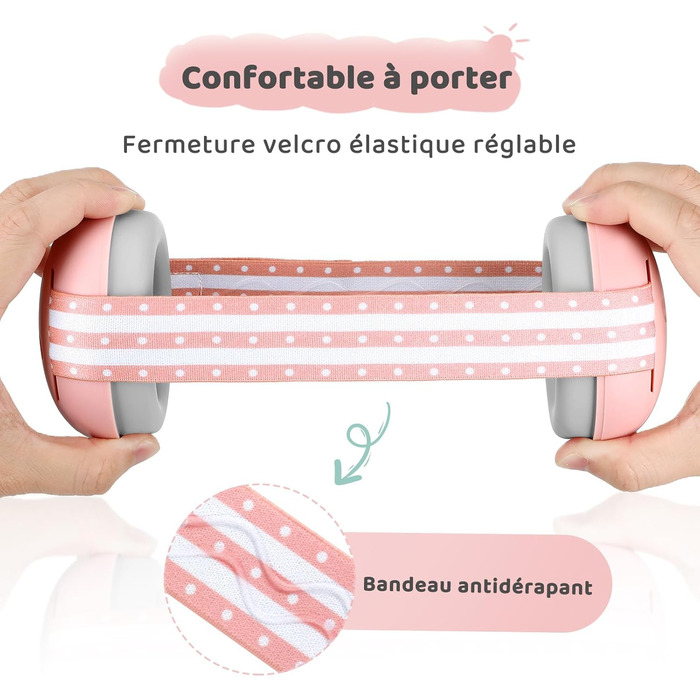 Навушники для захисту від шуму для немовлят 0-2 роки (Рожеві)