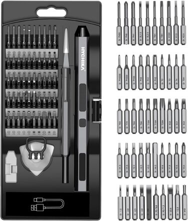 Електричний прецизійний викрутковий набір HYCHIKA 62-в-1 для ремонту електроніки: телефонів, планшетів, Xbox, камер, годинників