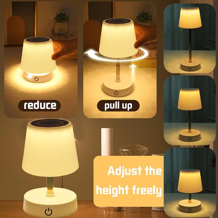 Акумуляторний LED світильник настільний 2 шт., телескопічний, з димером, нічник для спальні, вітальні, приліжкова лампа