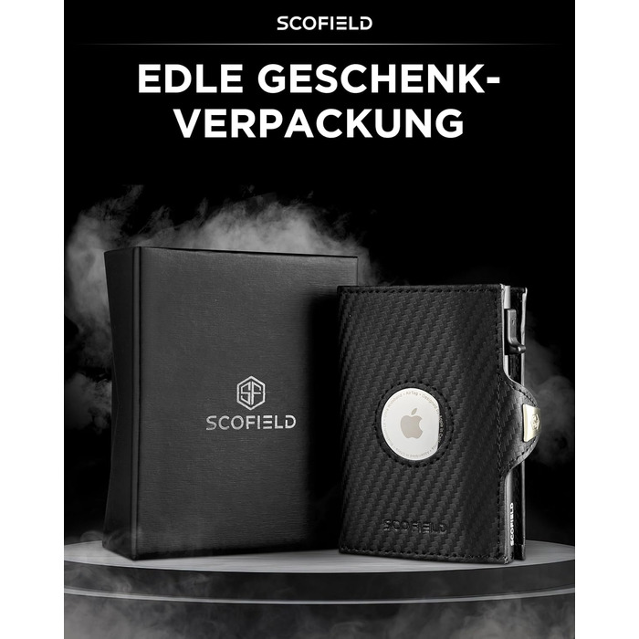 SF SCOFIELD Duality Airtag Wallet with Coin Pocket | Wallet for 8-10 Cards | Men's Wallet with RFID Protection | Slim Wallet | Smart Wallet | Card Holder with Air Tag Compartment | Bifold Wallet