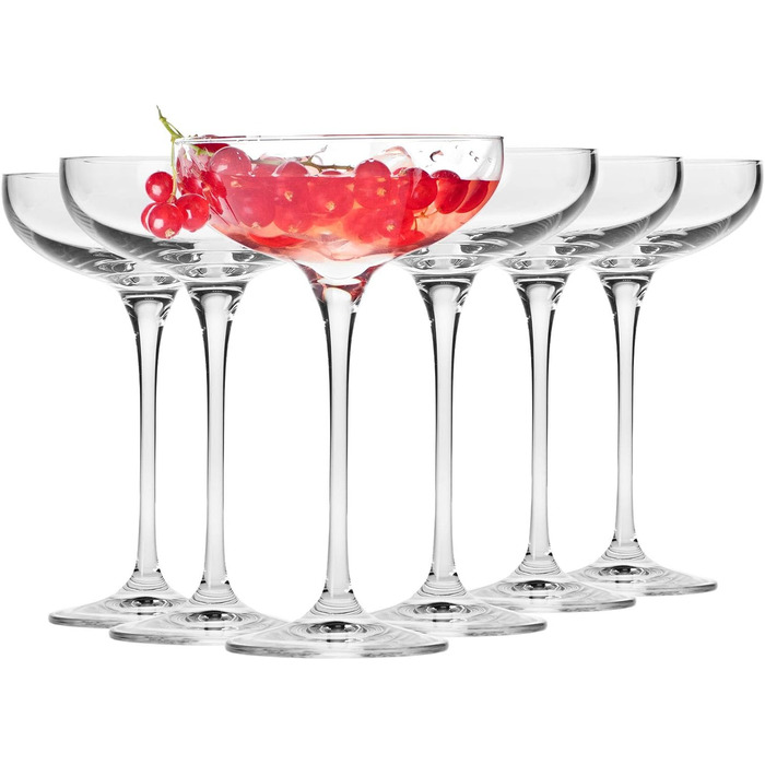 Krosno Sparkling Wine Glasses Champagne Glasses | Set of 6 | 240 ML | Harmony Collection | Perfect for Home, Restaurants, and Parties | Prosecco Glass | Dishwasher Safe