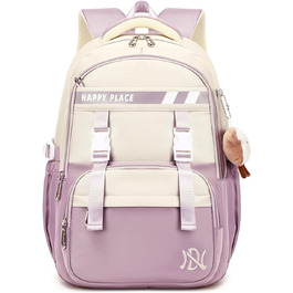 Шкільний рюкзак IvyH для дівчаток, водонепроникний, для 5-9 класів, з нейлону, велика місткість, зелено-фіолетовий