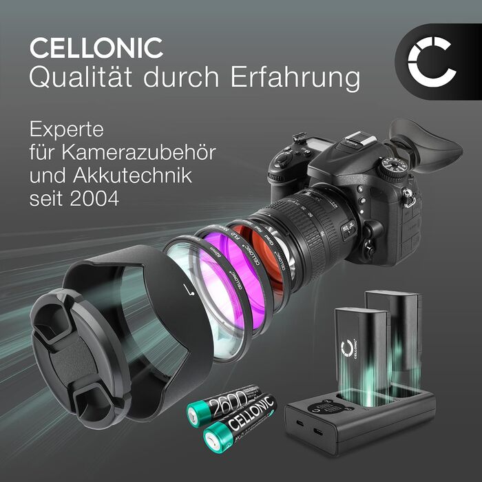 Комплект акумуляторів CELLONIC для Nikon EN-EL3 (2 шт, 1600mAh) для камер D700, D90, D300, D200, D80