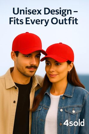 Кепка бейсболка 4sold, бавовна, унісекс, червона, регульована, легка, дихаюча