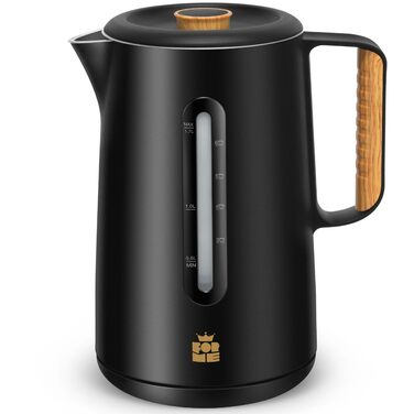 Електричний чайник ForMe з нержавіючої сталі, 1.7 л, з подвійними стінками, захистом від випаровування та автоматичним вимкненням, BPA-free