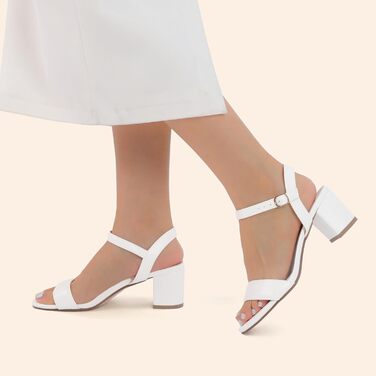 Жіночі босоніжки DREAM PAIRS на високій платформі, білі, 39 EU, з відкритим носком та блочними підборами