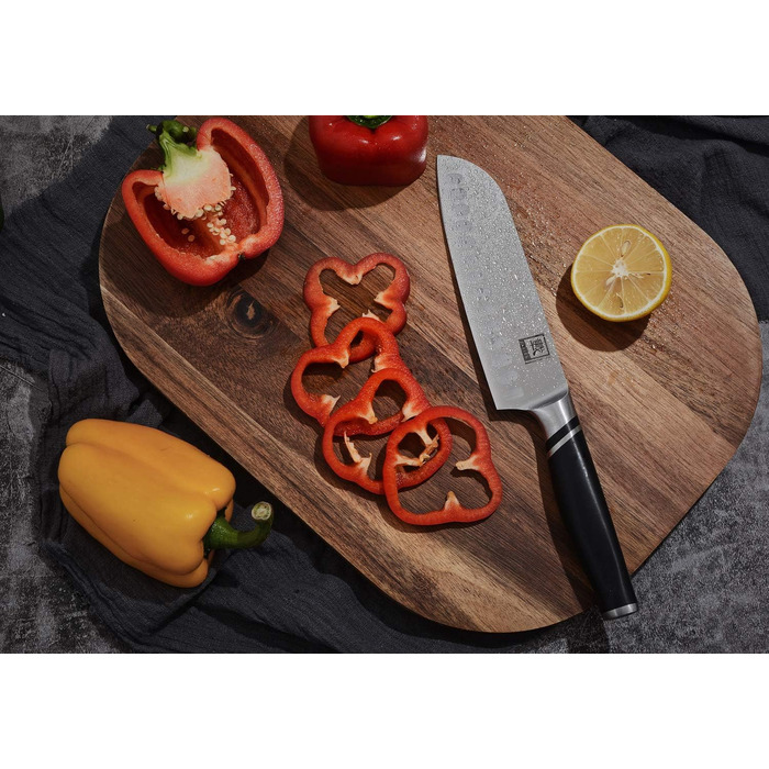 Кухонний ніж Zayiko NAMI Santoku: професійний, 30.5 см, з лезом 17 см з нержавіючої сталі та ергономічною ручкою ABS