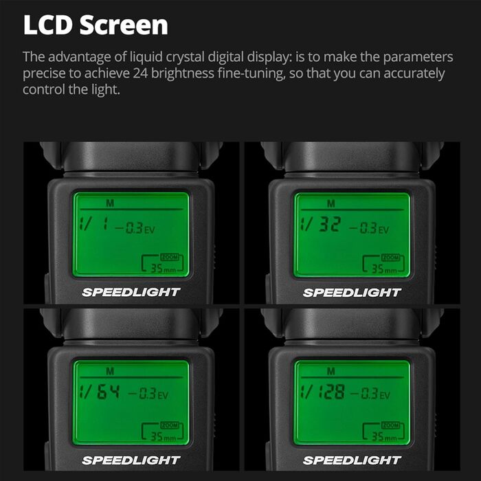 Спалах для камери AMBITFUL AF970: сумісність з Canon, Nikon, Sony, Olympus, Fuji, Panasonic, бездротовий, LCD-дисплей