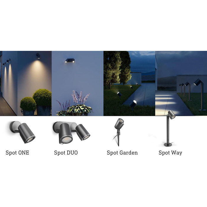 Steinel LED Spotlight DUO SC Connect, smart outdoor wall light, motion sensor, dimmable, controllable via app, schedule function, 7 W, 3000K, Anthracite