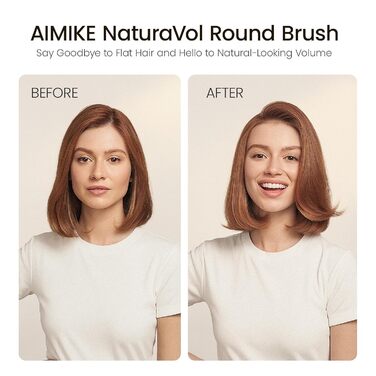 Кругла щітка для волосся AIMIKE NaturaVol для об'єму та гладкості, з кліпсами (32 мм, 53 мм)