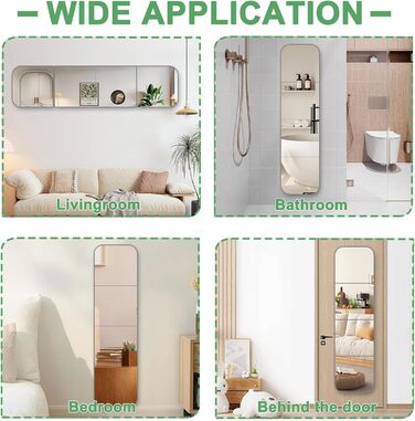 Настінний дзеркало на клейкій основі, 4 шт., акрил, самоклеючий, безпечний, велике дзеркало для ванної кімнати, фітнесу