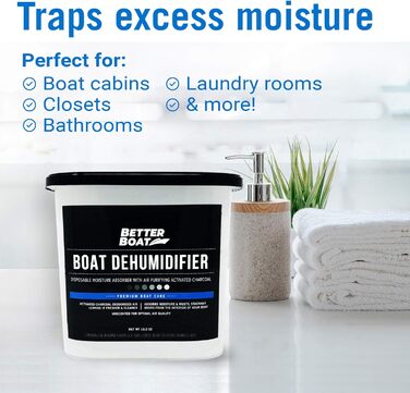 2 Pack Boat Dehumidifiers Moisture Absorbers & Odor Remover for Musty Damp Smell | Basement Closet, Home, RV, or Boat