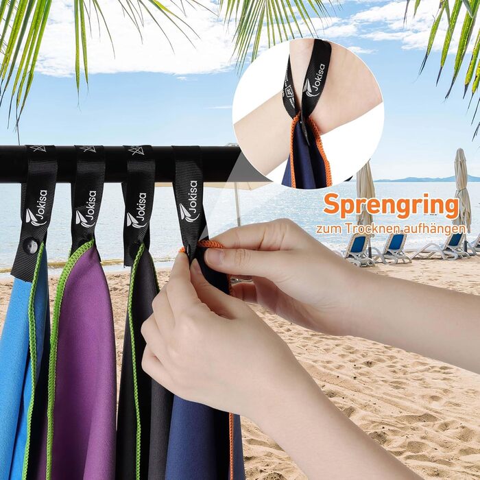 Набір з 2 рушників з мікрофібри (180x90 см + 100x50 см), швидковисихаючі, без піску, для пляжу, спорту, фітнесу, кемпінгу, темно-сірий - зелений (темно-сірий - помаранчевий)