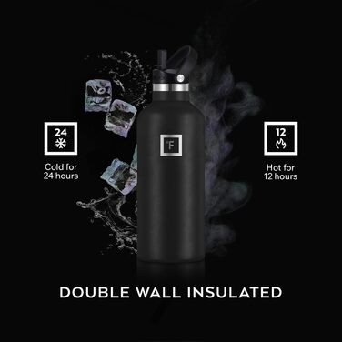 Фляга для води з нержавіючої сталі з 3 кришками - Термофляга, ізольована, без BPA, 710 мл (Cotton Candy)