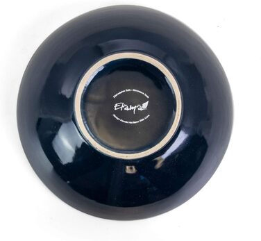 Набір посуду Elama Rund з 16 частин з емальованого фарфору, тиснення, океаново-блакитний та зелений, з коричневим контуром