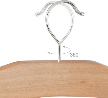 Relaxdays Wooden Trouser Hangers, 3-Piece Set, 360° Swivel Hook, Non-Slip Clothes Hangers, HBT: 45.5x39x2.5 cm, Natural, Pack of 3