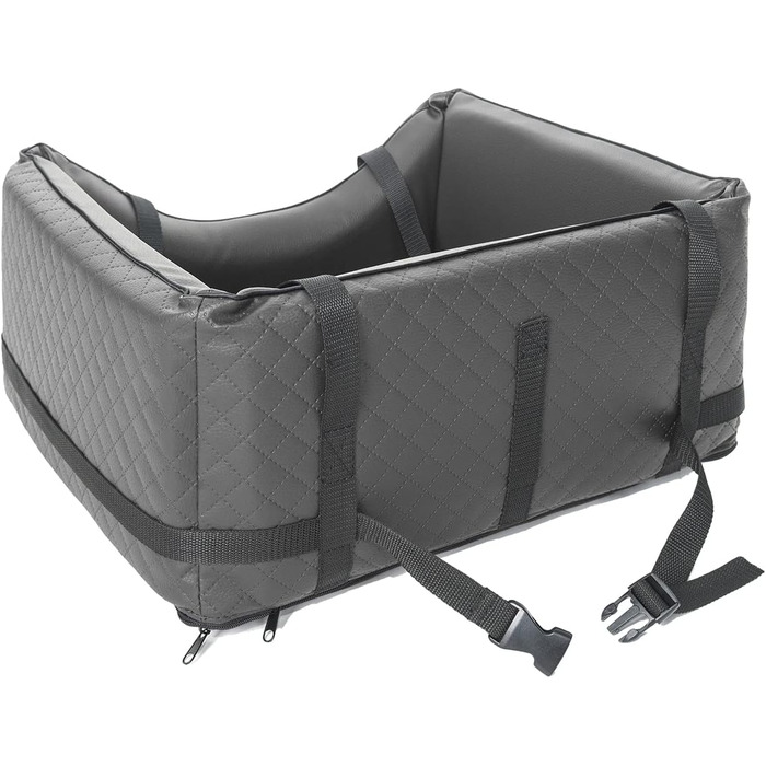 Автокрісло для собак Mayaadi-Home з штучної шкіри, 65x55x25 см, темно-сірий