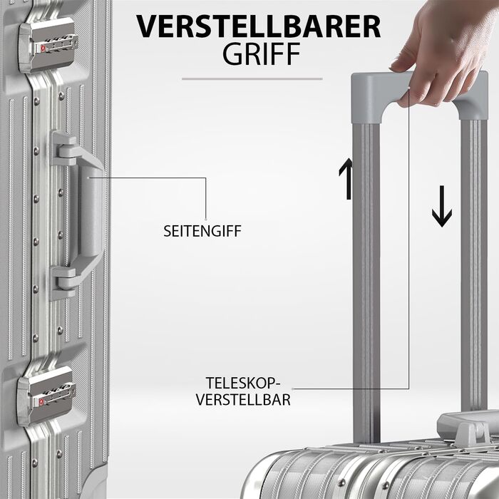 Набір валіз Voyagoux 2 шт. - 39L та 113L, жорсткі валізи, TSA-замок, ABS, 4 колеса 360°, міцні та легкі, рожеве золото (42L, срібло)