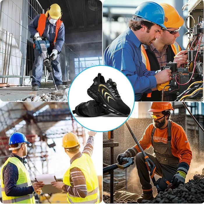Черевики безпеки для чоловіків та жінок, легкі та дихаючі з повітряною подушкою, 40 EU