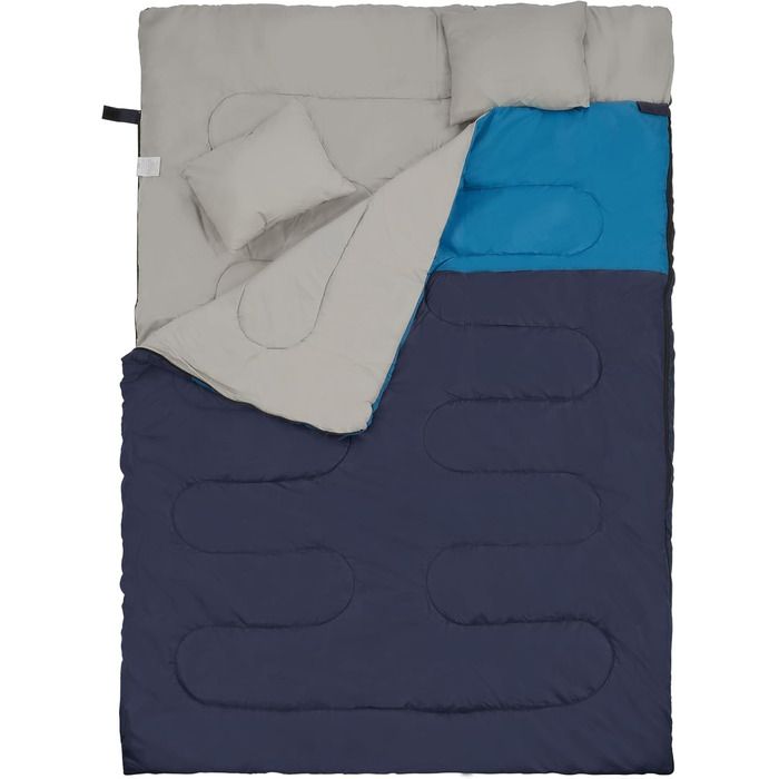 Спальний мішок Elevon для дорослих, підлітків та дітей, 3-4 сезони, водонепроникний, компактний, для кемпінгу, рюкзаків, подорожей, зелений (2 особи)