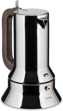 Alessi Espresso Machine, 3 Cups, for Induction, Stainless Steel, Silver, 7 x 11.5 x 14 cm, 9090/3, 7 x 11.5 x 14 cm Single