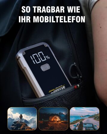 Powerbank Starthilfe VoltSurge 5000A: пусковий пристрій для авто 12V, 7.0L бензин/5.5L дизель, з LED ліхтариком