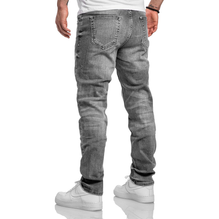 Чоловічі джинси Regular Straight Fit Denim Hose Destroyed R7998 (33W/34L, світло-сірі)